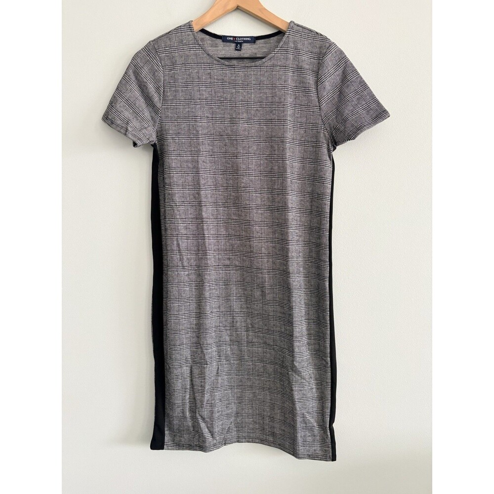 One Clothing Los Angeles Dress Womens Size Small Sheath Black Gray Stretch